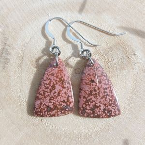 Pink ocean jasper gemstones dangle earrings, gemstones drop earrings
